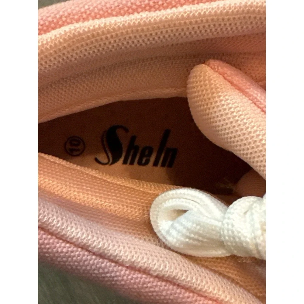 SheIn Pink High Top Canvas Platform Sneakers Women's‎ Size 10 Lace Up